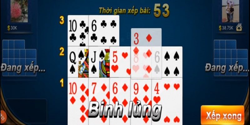 Đặt 5 lá bài cùng chất ngay chi đầu bị tính là binh lủng